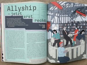 Allyship - now more than ever! Photo of the article in the magazine Neue Narrative.